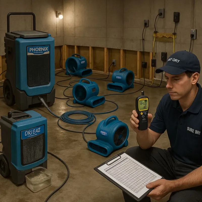 Structural Drying and Dehumidification process in Prospect, CT